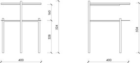 Fekete-natúr színű éjjeliszekrény tölgyfa dekoros asztallappal Tu – noo.ma