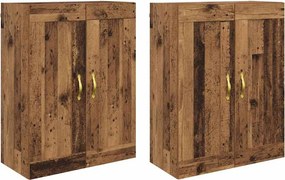 vidaXL Fali szekrény 2 pcs Öreg fa 69,5 x 34 x 90 cm Faanyag