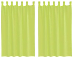 vidaXL 2 db almazöld fátyolfüggönyök fülecske tetejével 140x260 cm