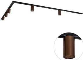 Modern sínrendszer 5 sötét bronz spotlámpával, 1 fázisú GU10 50 mm - Iconic Ruby