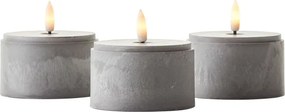 Brilliant - 3 db LED gyertya szett BOUGIE LED/2xAA IP44 szürke/fehér