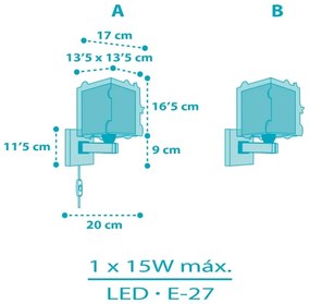 Dalber 63359 - Gyerek fali lámpa ROCKET 1xE27/15W/230V