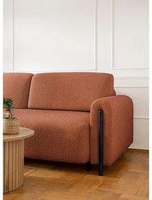 Terrakotta színű buklé kinyitható-tárolóhelyes kanapé 244 cm Arcadova – ELTAP