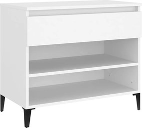 vidaXL fehér szerelt fa cipősszekrény 70x36x60 cm
