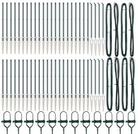 Kerítésoszlopok Spikekkel 52 db Ø32 mm 60 cm Galvanizált Acél