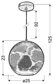 Csillár zsinóron SFINKS 1xE27/60W/230V