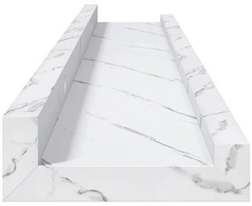 vidaXL Falpolc polcokkal 4 pcs Fehér márvány 60 x 9 x 3 cm Faanyag