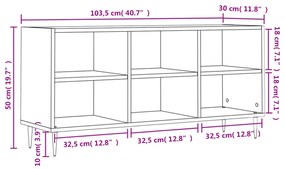 betonszürke szerelt fa TV-szekrény 103,5x30x50 cm