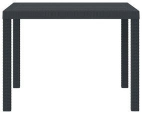 vidaXL Kerti Asztal Antracit 100 x 100 x 73 cm polirattan
