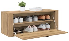 Cipőszekrény polcokkal kézműves tölgy 100 x 35 x 38 cm Faanyag