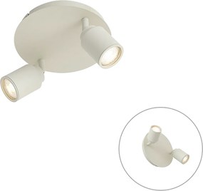 Modern fürdőszobai spotlámpa bézs 2-lámpás IP44 - Ducha