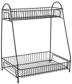 Tidy fekete fém konyhai állvány 2 polccal - PT LIVING