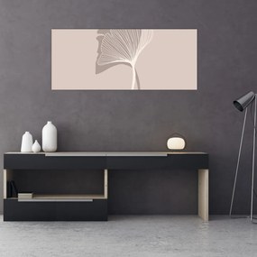 Kép - Bézs színű levelek N⁰4 (120x50 cm)