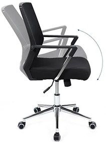 Irodai ergonomikus szék kartámasszal, fekete
