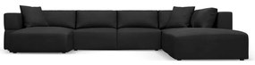 Fekete sarokkanapé (jobb oldali-"U" alakú) Esther – Milo Casa
