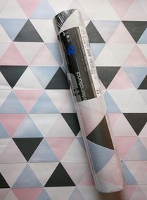 Vinil tapéta Ps+ Színes háromszögek 3D hatás