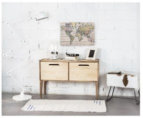 Mapamundi borovi fenyő falitábla, 40 x 60 cm - Really Nice Things