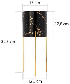 Virágállvány NILA 32,5x13 cm fekete/arany