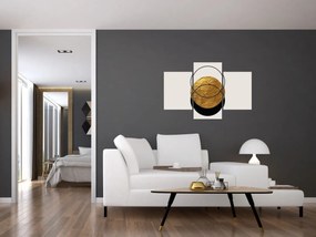 Kép - Absztrakció arany és fehér N⁰2 (90x60 cm)