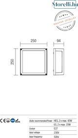 Kültéri Fali Lámpa Rozsda BRICK REDO 9893