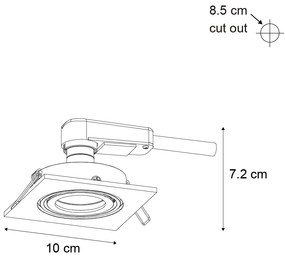 6 darabos modern süllyesztett spotlámpa készlet, fegyverszürke, GU10, 50mm, kerek, dönthető - Qure
