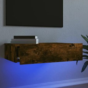 Sonoma tölgyszínű TV-szekrény LED-lámpákkal 60x35x15,5 cm