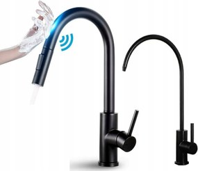Érintőképernyős konyhai csaptelep fekete Black Mat Ww szűrő csaptelep Sus 304