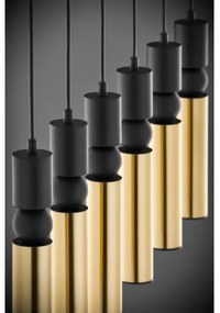 Jupiter 2008 - Csillár zsinóron ALAS 6xGU10/10W/230V arany/fekete