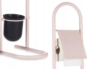 WC-papír tartó állvány Wc kefe tartó rózsaszín fém 80,8 cm