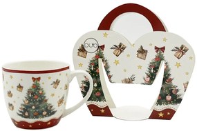 Karácsonyi fenyőfás porcelán bögre 460 ml díszcsomagolásban Christmas Tree 3