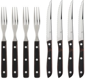 Fekete-ezüstszínű rozsdamentes acél evőeszköz készlet 8 db-os Old Farmer Classic – Gense