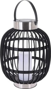 Led Lampion Napelemes Fekete 35 x 44,5 CM Kertbe És Beltérre