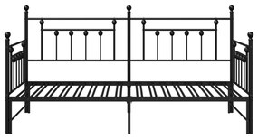 Fekvőágykeret rugós fekvéssel, Fekete, 90x190 cm, Acél