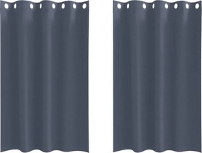 vidaXL Fekete Függöny Gyűrűkkel 2 pcs Antracit 175 x 140 cm Poliészter