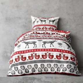 Pamut karácsonyi mintájú ágyneműhuzat Homa ORA ROMANCE 140X200 cm