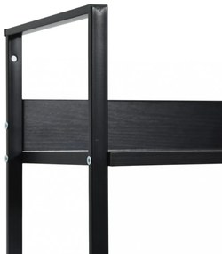 4 szintes fekete szerelt fa könyvespolc 60 x 27,6 x 124,5 cm