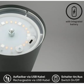 Briloner 7507015 - LED RGBW töltős asztali lámpa LED/2,5W/5V IP44 antracit
