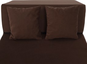 Összecsukható matrac/fotel, 2v1, barna, PELOS