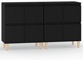 2 db fekete szerelt fa tálalószekrény 60 x 35 x 70 cm