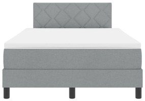 Boxspring Ágy Matrac és LED Világosszürke 120x200 cm Szövet