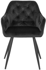 MEGAN Fekete Bársony Étkezőszék