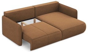 Narancssárga kinyitható-tárolóhelyes sarokkanapé (jobb oldali) Nanea – Makamii