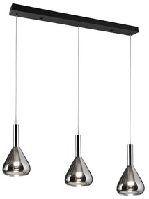 Fekete LED függőlámpa üveg búrával Cipera – CINQUE