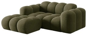 Zöld zsenília sarokkanapé (bal oldali-heverő résszel) Treno – Cosmopolitan Design