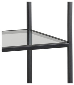 Fekete üveg polcos állvány 35x120 cm Seaford – Actona