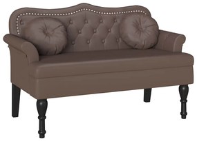 vidaXL Chesterfield Pad párnával Barna 120,5 x 65 x 75 cm Műbőr