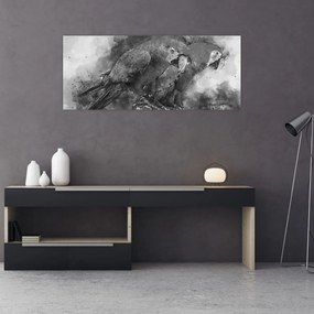 Kép - Akvarell papagájok (120x50 cm)