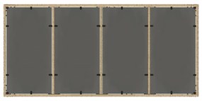 bézs polyrattan üveglapos kerti asztal 190 x 90 x 75 cm