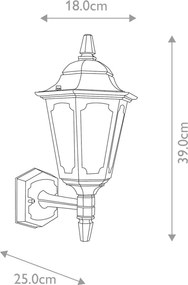 Elstead Lighting PARISH PRM1-BLACK Fali lámpa 1x60W/E27 IP44