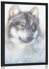 Poszter farkas a havas tájban